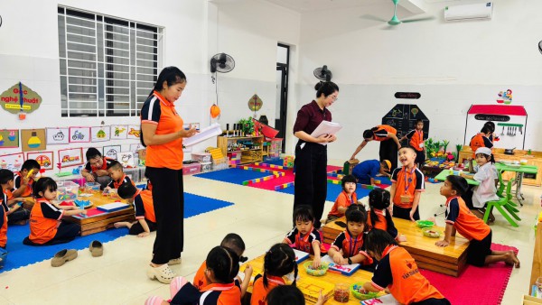 KIỂM TRA THIẾT KẾ MÔI TRƯỜNG TRONG, NGOÀI LỚP HỌC VÀ TỔ CHỨC HOẠT ĐỘNG GÓC CHO TRẺ TẠI 2 CƠ SỞ - NĂM HỌC 2025 - 2026