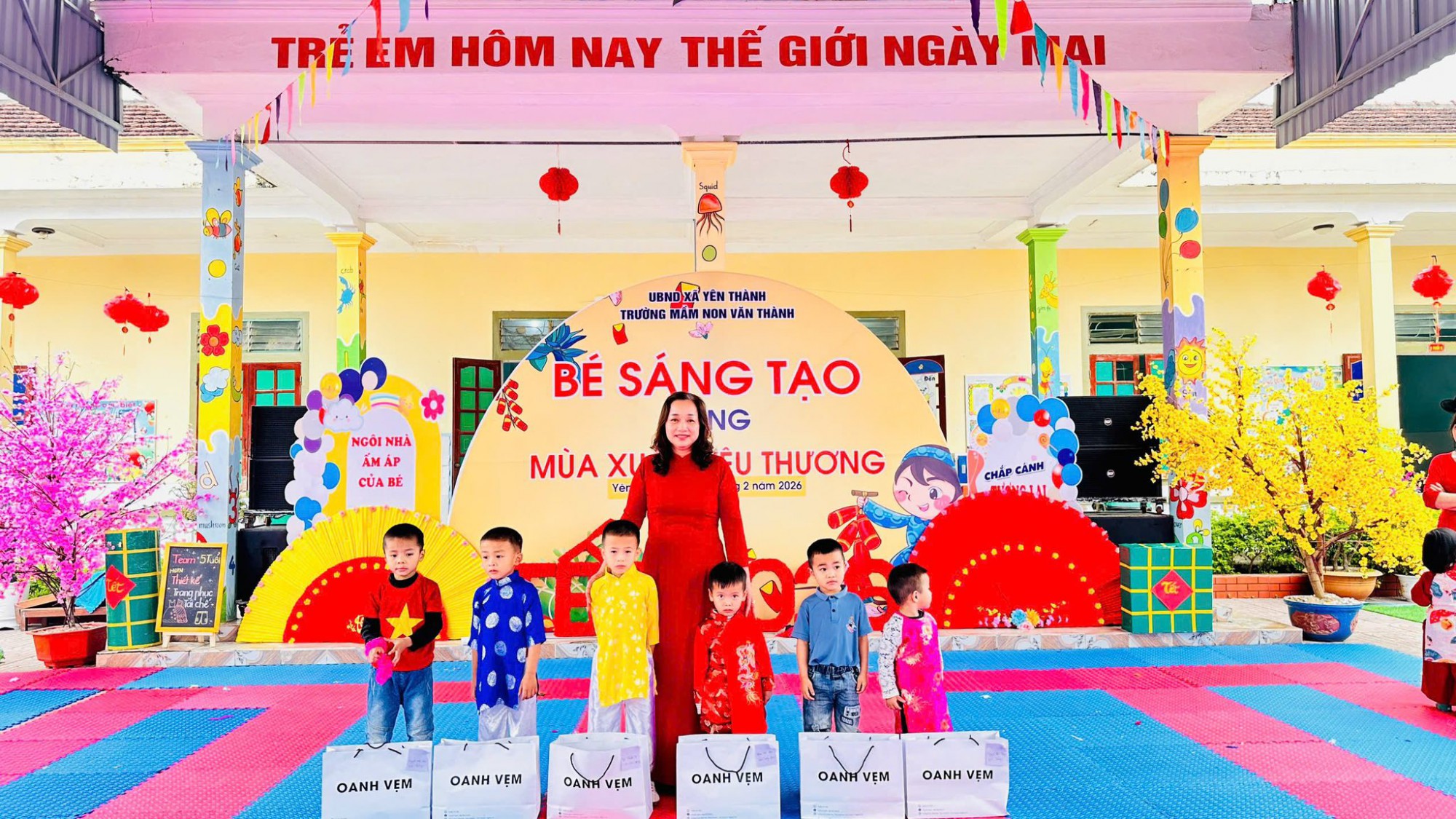 Hoạt động bé sáng tạo cùng xuân yêu thương của trường mầm non văn thành